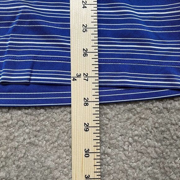 Nike Golf Dri-Fit Blue White Striped Blend Golf Polo Shirt Mens Size Medium - Picture 6 of 7